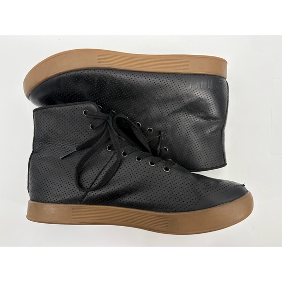 NoBull High Top Trainer Shoes Men's Size 8.5 Sneakers Black Leather Gum Soles - Picture 6 of 11